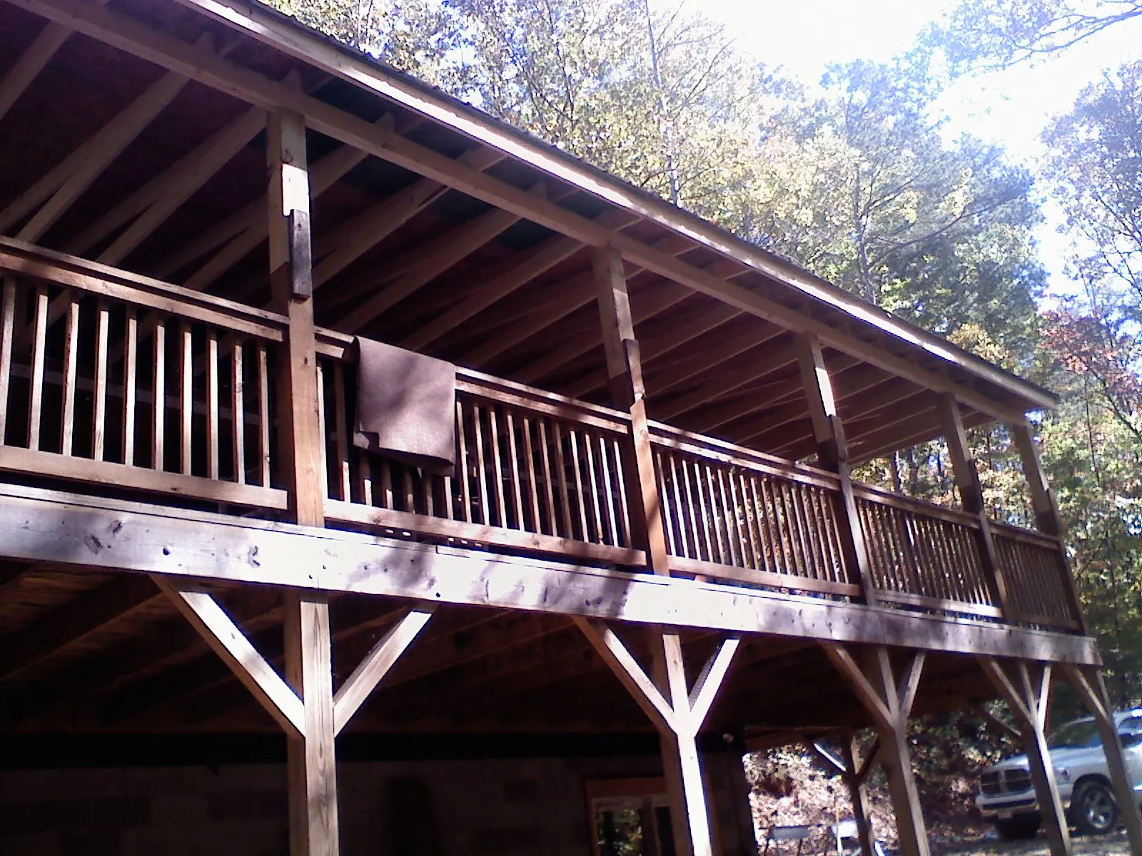 Timber framing under a new elevated porch and deck — Roof Leak Repair in Minturn by Roofing Brothers
